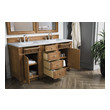 natural wood vanity bathroom James Martin Vanity Saddle Brown Transitional