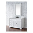 bathroom vanity unit with sink and toilet James Martin Vanity Bright White Transitional