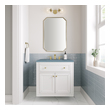 bathroom vanity and storage cabinet set James Martin Vanity Glossy White Modern Farmhouse, Transitional