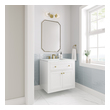 small bathroom vanity James Martin Vanity Glossy White Modern Farmhouse, Transitional