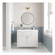 bathroom counter cabinet James Martin Vanity Glossy White Modern Farmhouse, Transitional