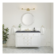 white double vanity with black hardware James Martin Vanity Glossy White Modern Farmhouse, Transitional