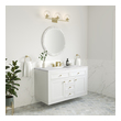 double sink cabinet size James Martin Vanity Glossy White Modern Farmhouse, Transitional