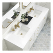 bathroom counter with sink James Martin Vanity Glossy White Modern Farmhouse, Transitional