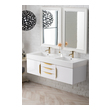 dark wood vanity bathroom James Martin Vanity Glossy White Modern