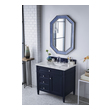 oak double vanity bathroom James Martin Vanity Victory Blue Transitional