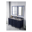 two vanities with cabinet in between James Martin Vanity Victory Blue Transitional