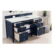 70 inch bathroom vanity without top James Martin Vanity Victory Blue Transitional