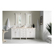 small wooden bathroom cabinet James Martin Vanity Bright White Transitional