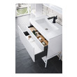 bathroom vanity unit with sink and toilet James Martin Vanity Glossy White Transitional
