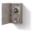 floating powder room vanity KubeBath Storage Cabinets Nature Wood
