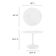 round table for 4 Modway Furniture Bar and Dining Tables White