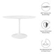 round table 4 chairs set Modway Furniture Bar and Dining Tables White