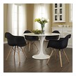 silver kitchen table set Modway Furniture Dining Chairs Black