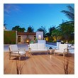 aluminum patio sectional Modway Furniture Sofa Sectionals Natural White