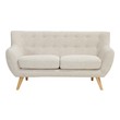 leather couch with ottoman Modway Furniture Sofas and Armchairs Sofas and Loveseat Beige