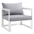 patio club chair Modway Furniture Sofa Sectionals White Gray