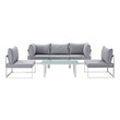 furniture for outdoor patio Modway Furniture Sofa Sectionals White Gray