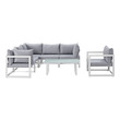 patio corner sofa Modway Furniture Sofa Sectionals White Gray