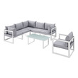 patio corner sofa Modway Furniture Sofa Sectionals White Gray