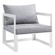 white aluminum outdoor sofa Modway Furniture Sofa Sectionals White Gray