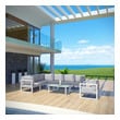 white aluminum outdoor sofa Modway Furniture Sofa Sectionals White Gray