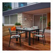 garden chairs set of 4 Modway Furniture Bar and Dining Brown Gray