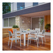 8 chair outdoor dining set Modway Furniture Bar and Dining White Light Gray