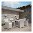 reclining rattan garden dining set Modway Furniture Bar and Dining Gray White
