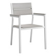 teak wood table and chairs Modway Furniture Bar and Dining White Light Gray