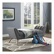 fabric wood accent chairs Modway Furniture Benches and Stools Gray