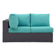 leather sectional contemporary Modway Furniture Sofa Sectionals Espresso Turquoise