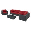 sectional set outdoor Modway Furniture Sofa Sectionals Canvas Red
