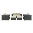 sectional with corner seat Modway Furniture Sofa Sectionals Canvas Antique Beige