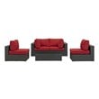 outdoor sectional nearby Modway Furniture Sofa Sectionals Canvas Red