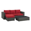 outdoor patio l shaped couch Modway Furniture Sofa Sectionals Canvas Red