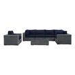 all black sectional sofa Modway Furniture Sofa Sectionals Canvas Navy