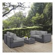 outdoor covered patio furniture Modway Furniture Sofa Sectionals Canvas Gray