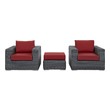 cushion set for outdoor furniture Modway Furniture Sofa Sectionals Canvas Red