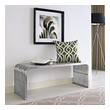 gray ottoman storage bench Modway Furniture Benches and Stools Silver