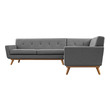tufted sofa with chaise Modway Furniture Sofas and Armchairs Gray
