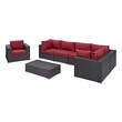 patio gray Modway Furniture Sofa Sectionals Espresso Red