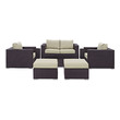 small outdoor l couch Modway Furniture Sofa Sectionals Espresso Beige