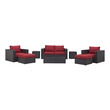 home furniture & patio Modway Furniture Sofa Sectionals Espresso Red