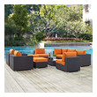 high back corner garden sofa Modway Furniture Sofa Sectionals Espresso Orange