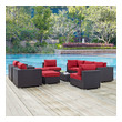 white aluminum patio dining set Modway Furniture Sofa Sectionals Espresso Red