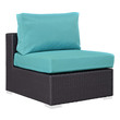 patio sectional Modway Furniture Sofa Sectionals Espresso Turquoise