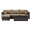 l shaped outdoor couch Modway Furniture Sofa Sectionals Outdoor Sofas and Sectionals Espresso Mocha