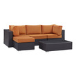 patio sofa with cover Modway Furniture Sofa Sectionals Espresso Orange