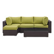 four piece sofa set Modway Furniture Sofa Sectionals Espresso Peridot